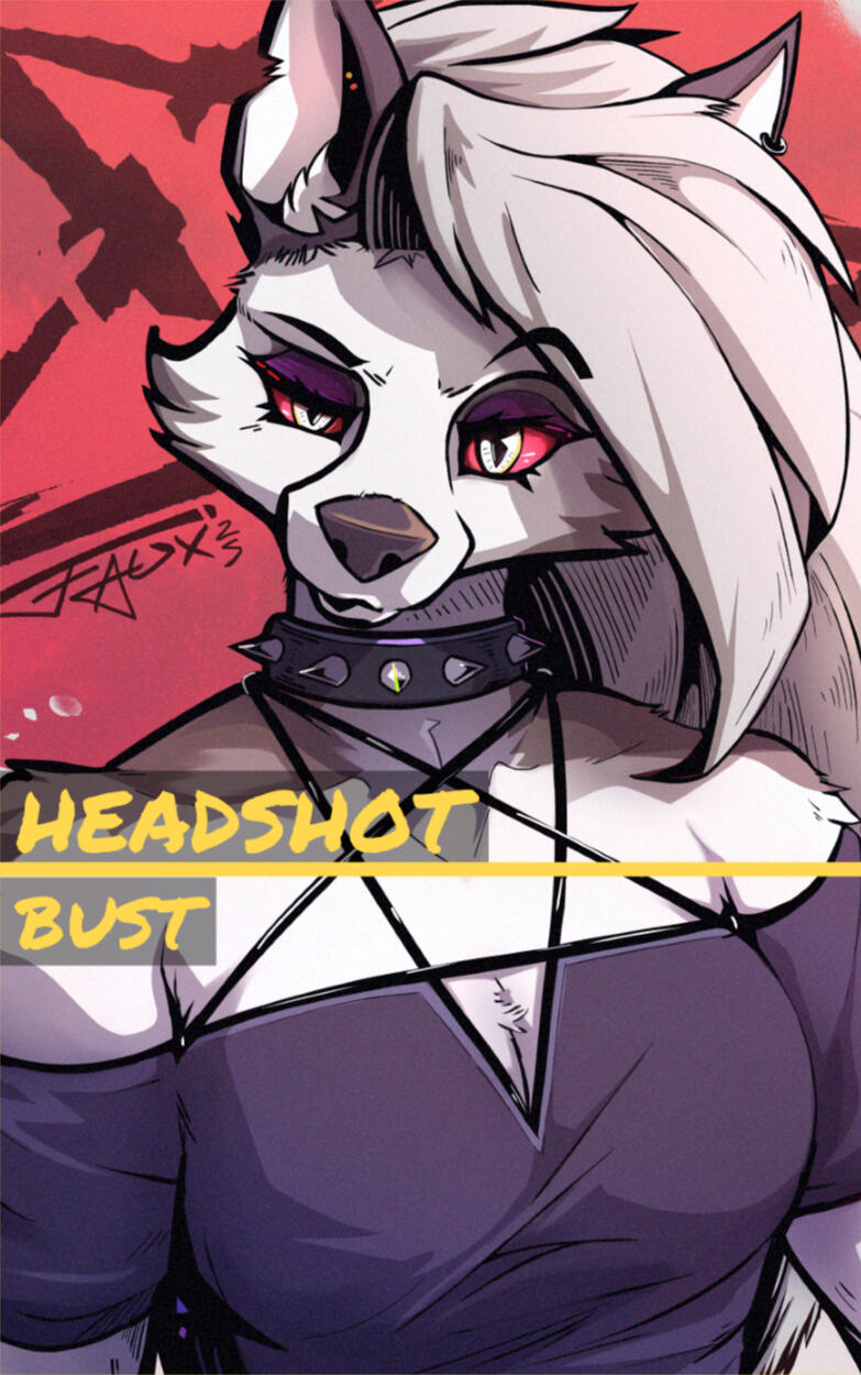 Headshot/bust with flat background Helluva Boss themed fanart headshot/bust with flat background